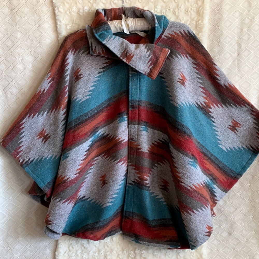 Southwestern Aztec BoHo style shoulder cape wrap